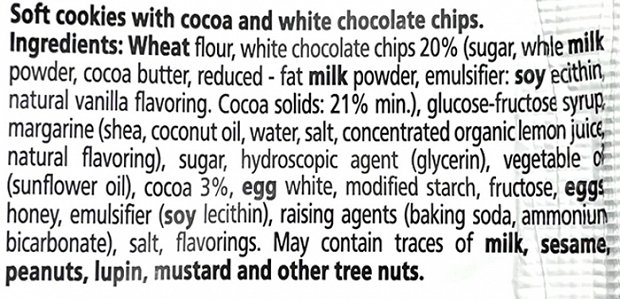 Panini Soft Cookie With Cocoa And White Chocolate Chips 80g