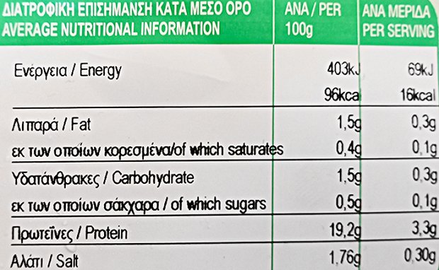 Γρηγορίου All Natural Βραστό Στήθος Γαλοπούλας Φέτες 120g