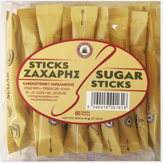 Χαραλάμπους Ζάχαρη Sticks 60Τεμ 240g