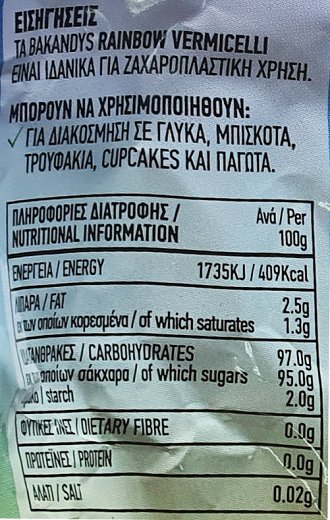 Bakandys Rainbow Τρούφα Πολύχρωμη 135g