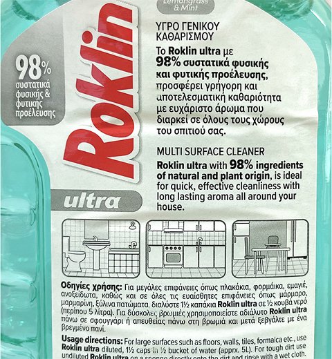 Roklin Ultra Lemongrass & Mint General Cleaning Liquid 1L