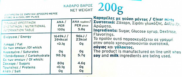 Bye Bye Sweets Clear Mints 200g