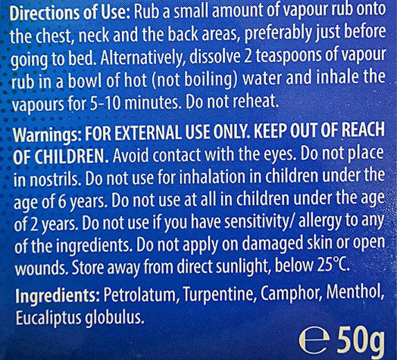 Dr Greg's Vapour Rub With Peppermint & Eucalyptus Oil 50g