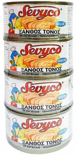 Sevyco Ξανθός Τόνος Σε Σογιέλαιο 4X185g
