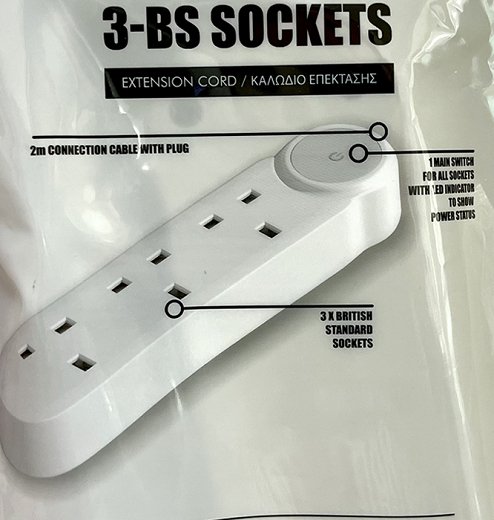 PowerLink Extension 3 Sockets 2 Meters