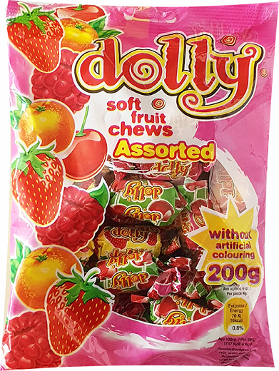 Dolly Μαλακές Καραμέλες Διάφορα Φρούτα 200g