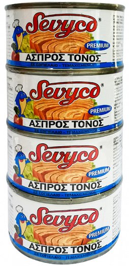 Sevyco White Tuna Chunks In Soyabean Oil 4X185g