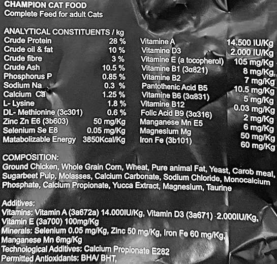Champion Cat Classic Dry Food Chicken 3kg