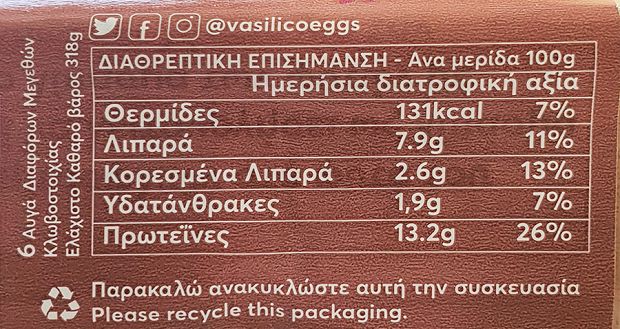 Vasilico Eggs Small Eggs 6Pcs