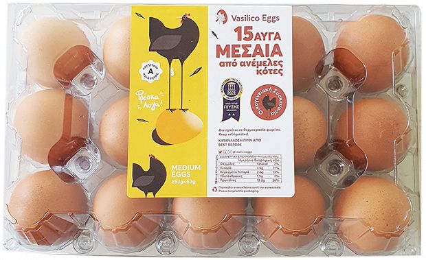 Vasilico Eggs Αυγά Μεσσαία 15Τεμ