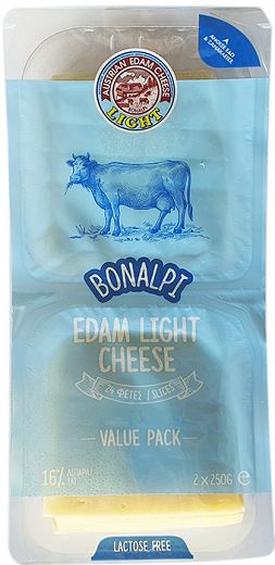 Bonalpi Edam Light Cheese 24 Slices 2x250g