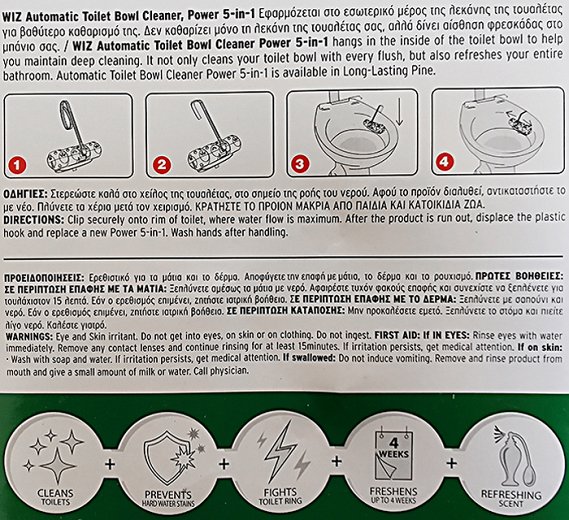 Wiz Toilet Refreshner Pine 2x50g