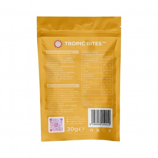 Tropic Bites Freeze Dried Mango 30g