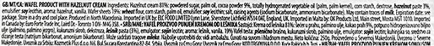 Vincinni Stixis Γκοφρέτα Με Κρέμα Φουντούκι 250g