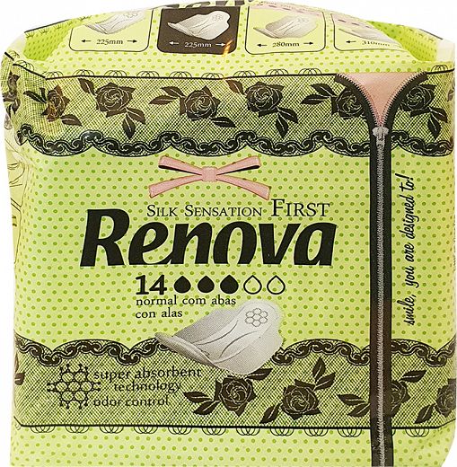 Renova Silk Sensation First Normal Με Φτερά 14Τεμ