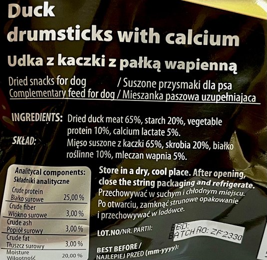 Hilton Super Dog Snacks Duck Drumsticks With Calcium 100g