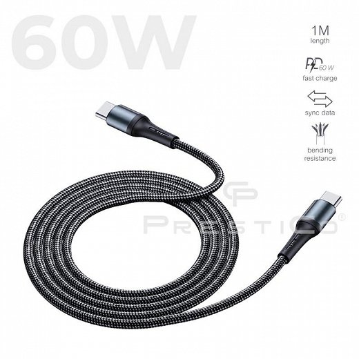 Prestico Fast Charging Data Cable 60W Type C 1M 1Pc