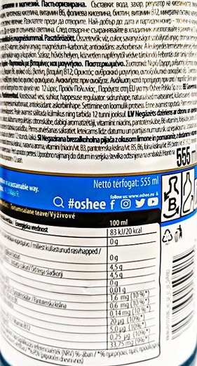 Oshee Vitamin Water Magnesium+B6 Lemon Orange 555ml