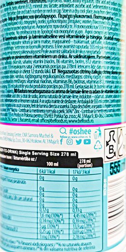 Oshee Vitamin Water Zero Lemon Lime 555ml