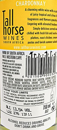 Tall Horse Wines South Africa Chardonnay 750ml