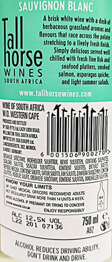 Tall Horse Wines South Africa Sauvignon Blanc 750ml