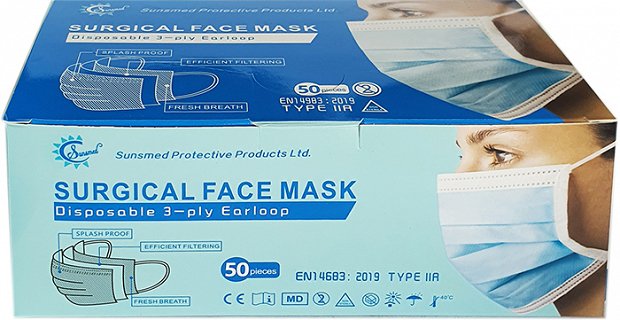 Sunsmed Surgical Face Masks Disposable 50Pcs