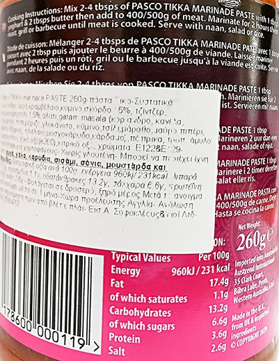 Pasco Tikka Marinade Paste 260g