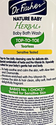 Dr Fischer Herbal Top To Toe  Baby Bath Wash 500ml