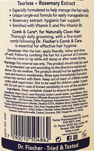 Dr Fischer Comb & Care 2 In 1 Σαμπουάν & Μαλακτικό 500ml