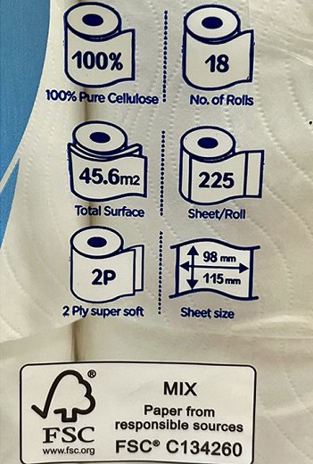 Kleenex Scottonelle Pure Clean Mega Roll White Χαρτί Τουαλέτας 18Τεμ