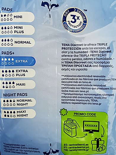 Tena Discreet Extra 10Pcs