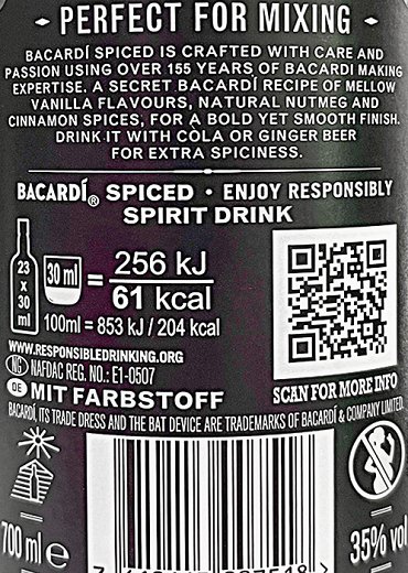 Bacardi Spiced 700ml