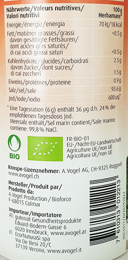 Vogel Trocomare Spicy Salt With Bio Herbs 250g