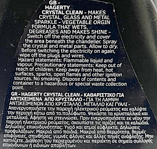 Hagerty Crystal Clean For Crystals Glass & Metal 500ml