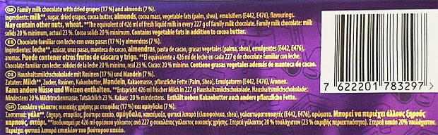 Cadbury Dairy Milk Fruit & Nut 180g