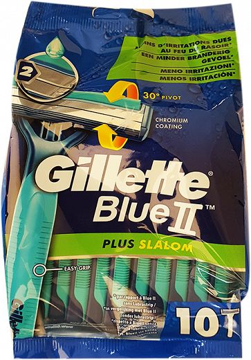 Gillette Blue Ii Plus Slalom Razors 10Pcs