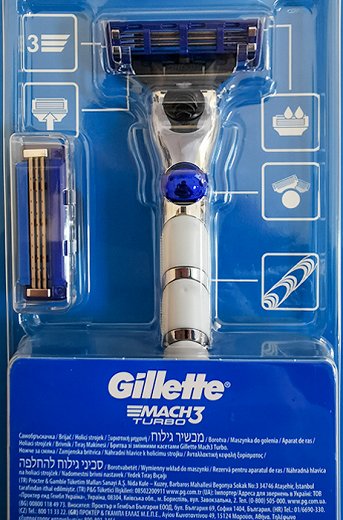 Gillette Mach 3 Turbo 3D Razor + 2 Blades