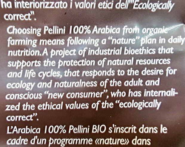 Pellini Espresso Arabica Bio Organic Κόκκοι Καφέ 500g