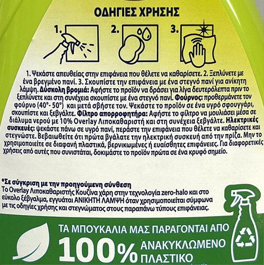 Overlay Grease Cleaner Spray For Kitchen 650ml
