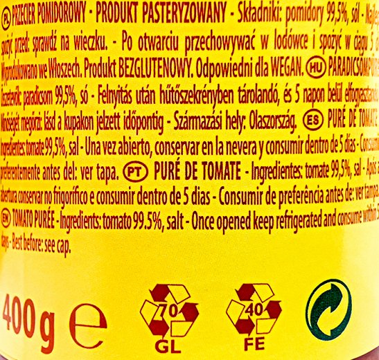 Mutti Parma Passata Tomato Puree 400g