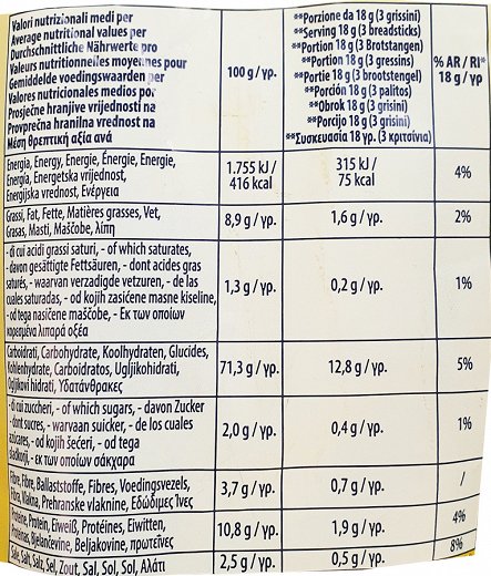 Amor Di Pane Bread Sticks With Olive Oil & Salt 25x18g