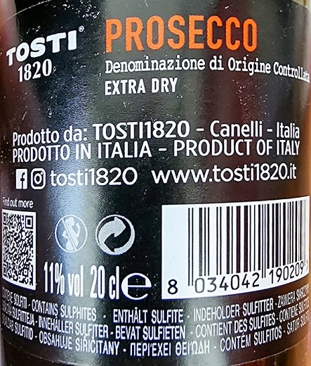 Tosti 1820 Prosecco 200ml