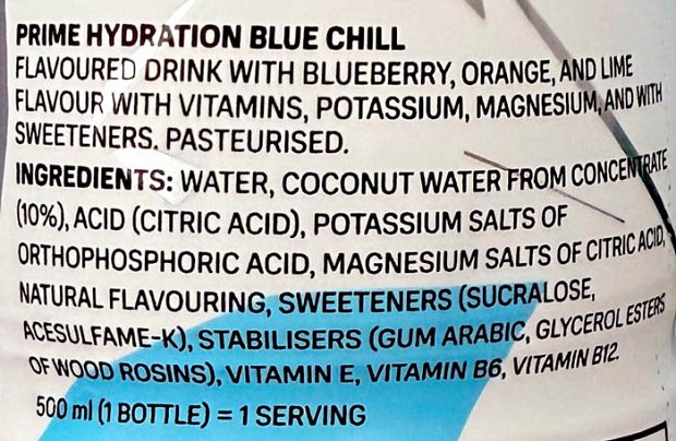 Prime Blue Chill Flavour Ice Hydration Drink 500ml