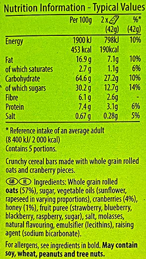 Nature Valley Crunchy Oats & Berries Bars 5x2Pcs