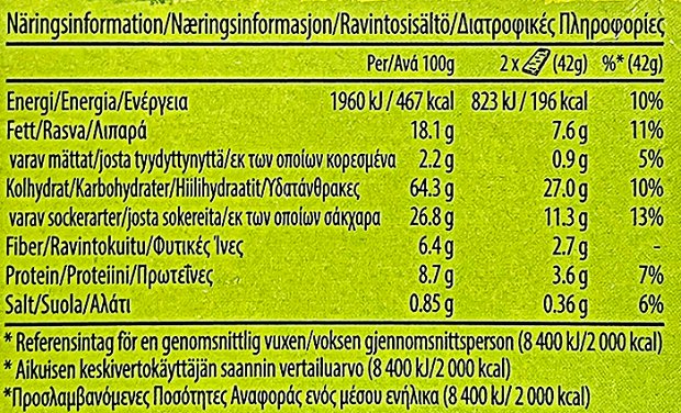Nature Valley Crunchy Μπάρες Βρώμη & Μέλι 5x42g