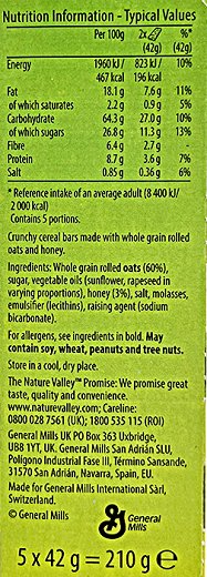 Nature Valley Crunchy Μπάρες Βρώμη & Μέλι 5x42g