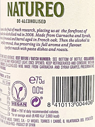 Torres Natureo Garnacha Syrah Κόκκινο Κρασί Χωρίς Αλκοόλ 750ml