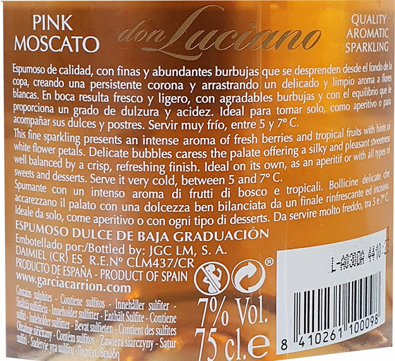Don Luciano Pink Moscato Sparkling 750ml