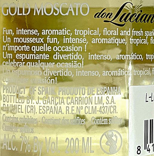 Don Luciano Gold Moscato Sparkling 200ml