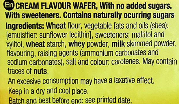 Santiveri Cream Flavour Wafers No Sugar 120g